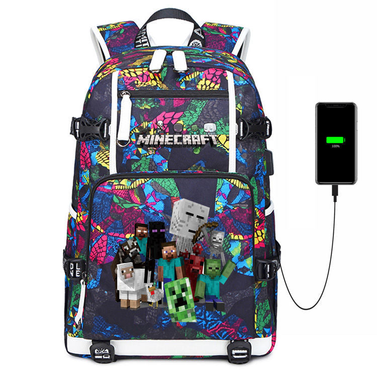 Men's Large Capacity Junior High My World Backpacks