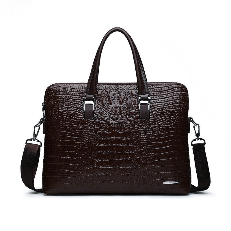 Men's Fashion Alligator Print Document Computer Gift Men's Handbags