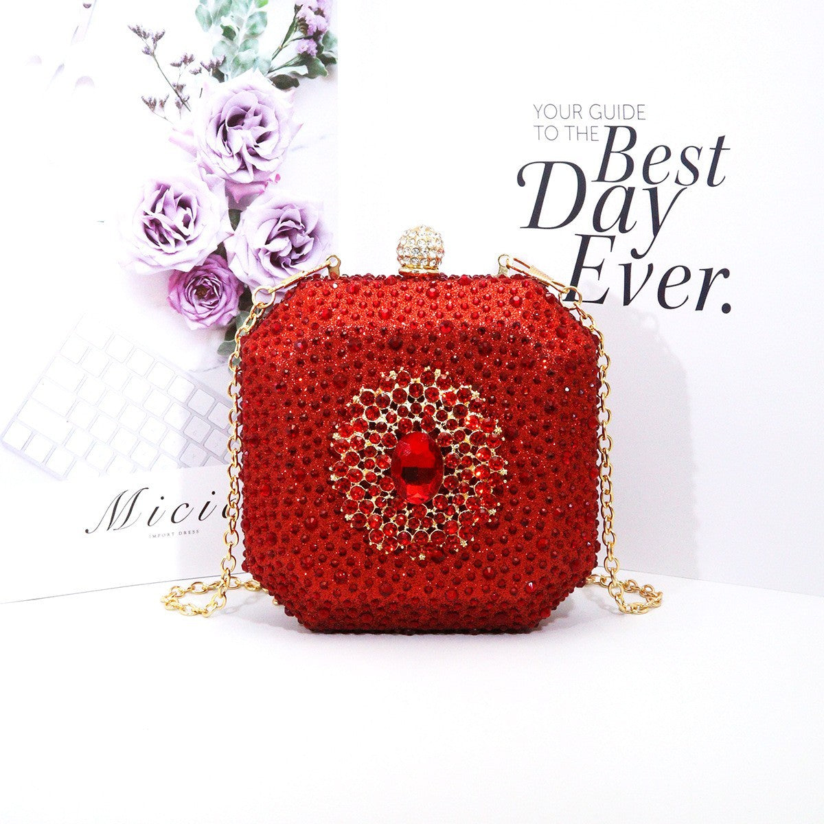 Women's Sense Drill Fashion Personalized Mini Box Evening Bags