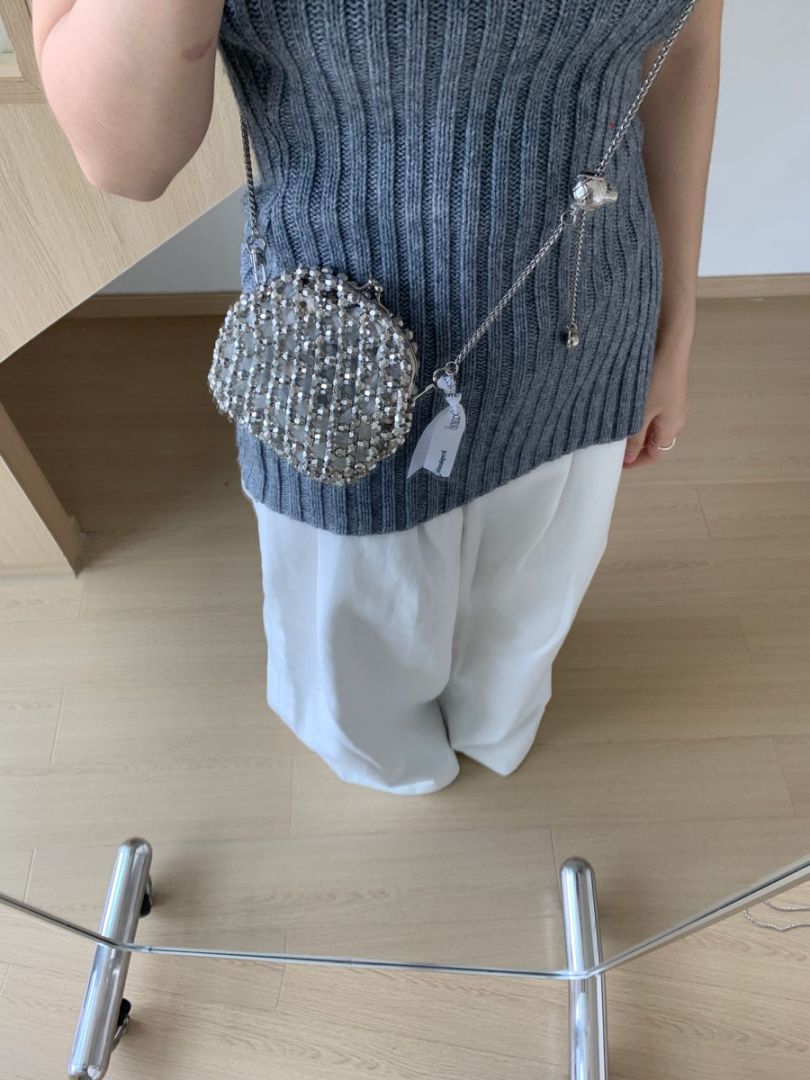 Clip Handmade Beaded Acrylic Horn Pearl Crossbody Bags