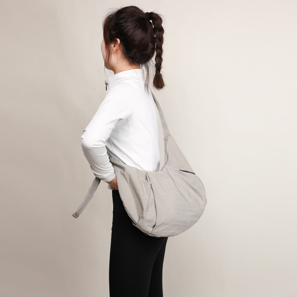 Women's & Men's Solid Color Simple Cycling Style Nylon Crossbody Bags