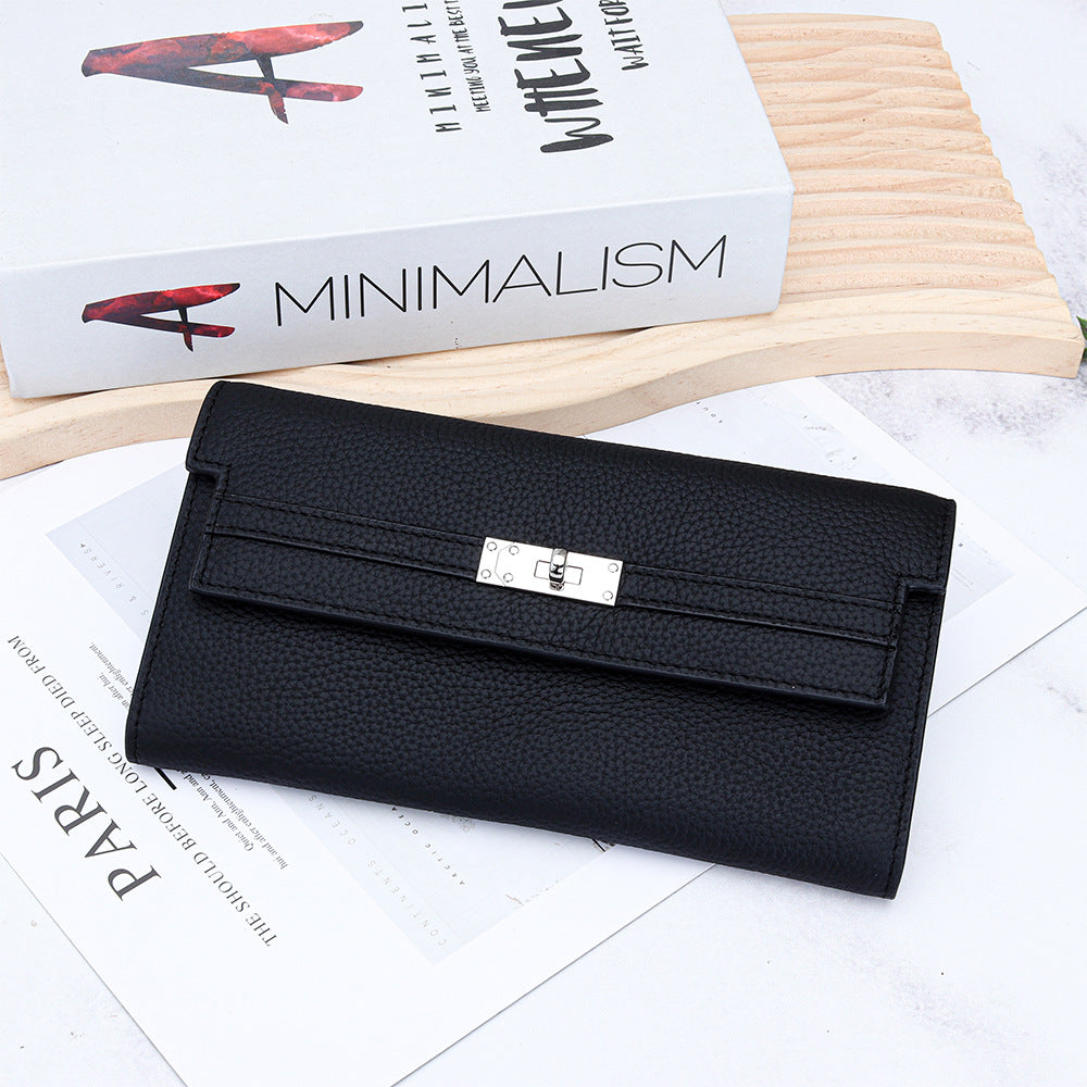 Women's Long Genuine Leather Fashion Kelly Money First Layer Ladies Wallet