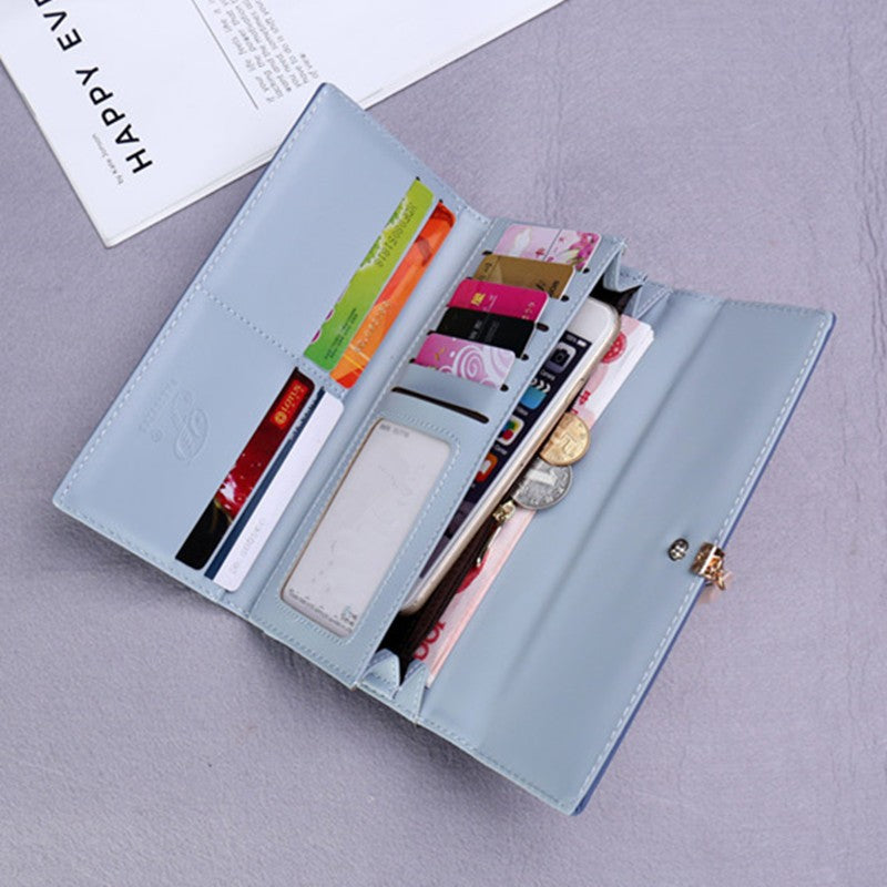 Women's Long Zipper Hasp Korean Style Trendy Ladies Wallet