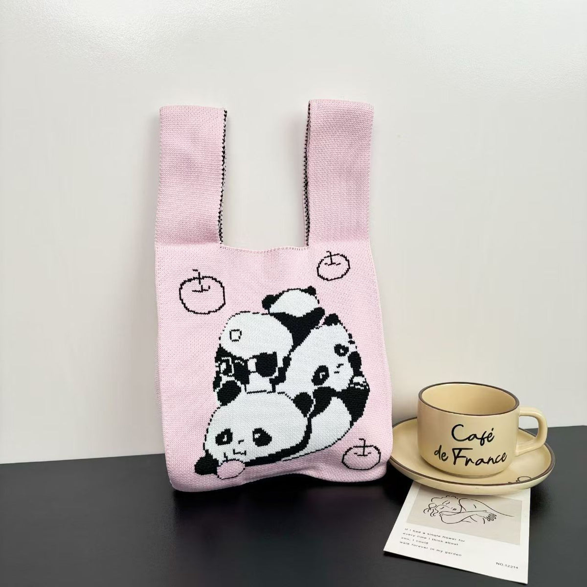 Women's Cute Panda Knitted Gift Niche High-grade Women's Handbag