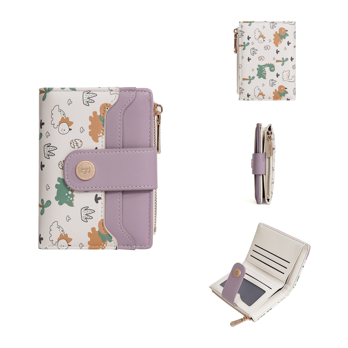 Women's Versatile Cartoon Printing Short Cute Large Capacity Two Ladies Wallet