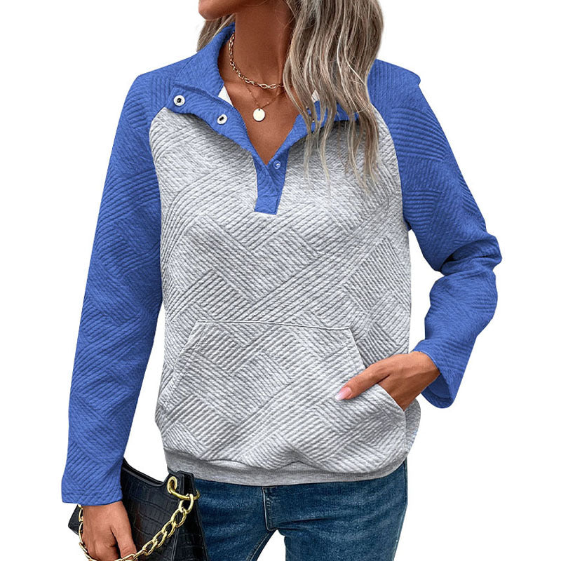 Women's Casual Simple Style Pullover Multicolor Collar Sweaters