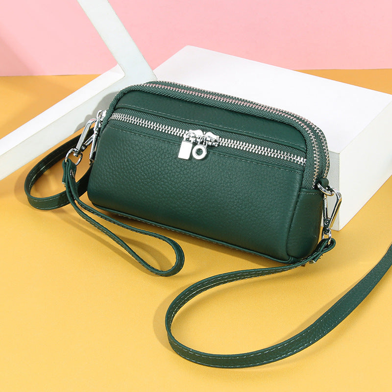 Cowhide Large Capacity Wrist Strap High Crossbody Bags