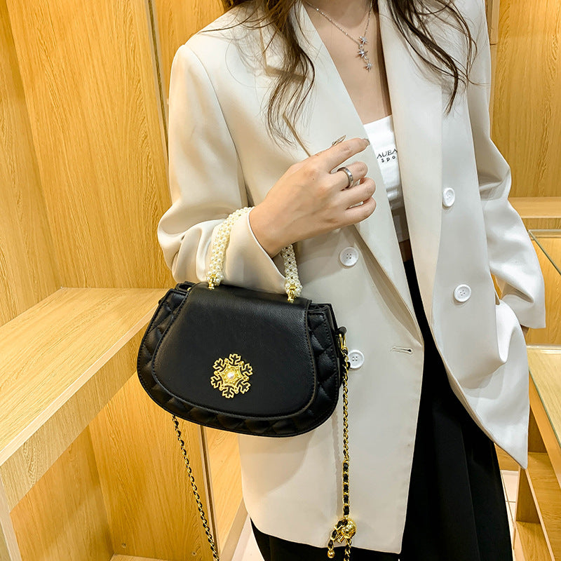 Unique Design Pearl Snowflake Saddle High-grade Bags