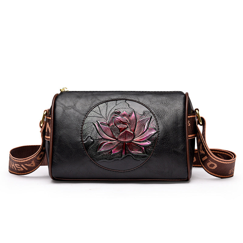 Women's Lotus Printed High-grade Mobile Artistic Chinese Style Women's Shoulder Bag