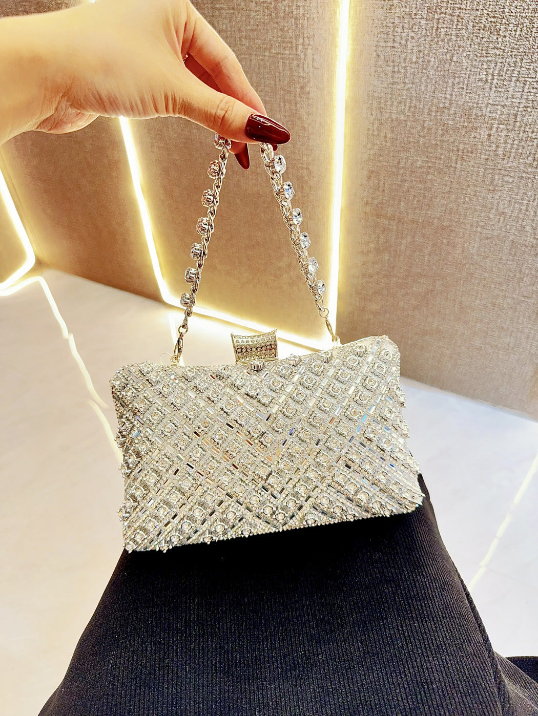 Women's Dress Rhinestone Clutch Diamond Colorful Crystals Evening Bags