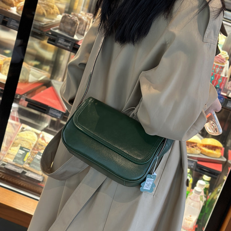 Women's Cowhide Advanced Texture Trendy Leather Packet Shoulder Bags