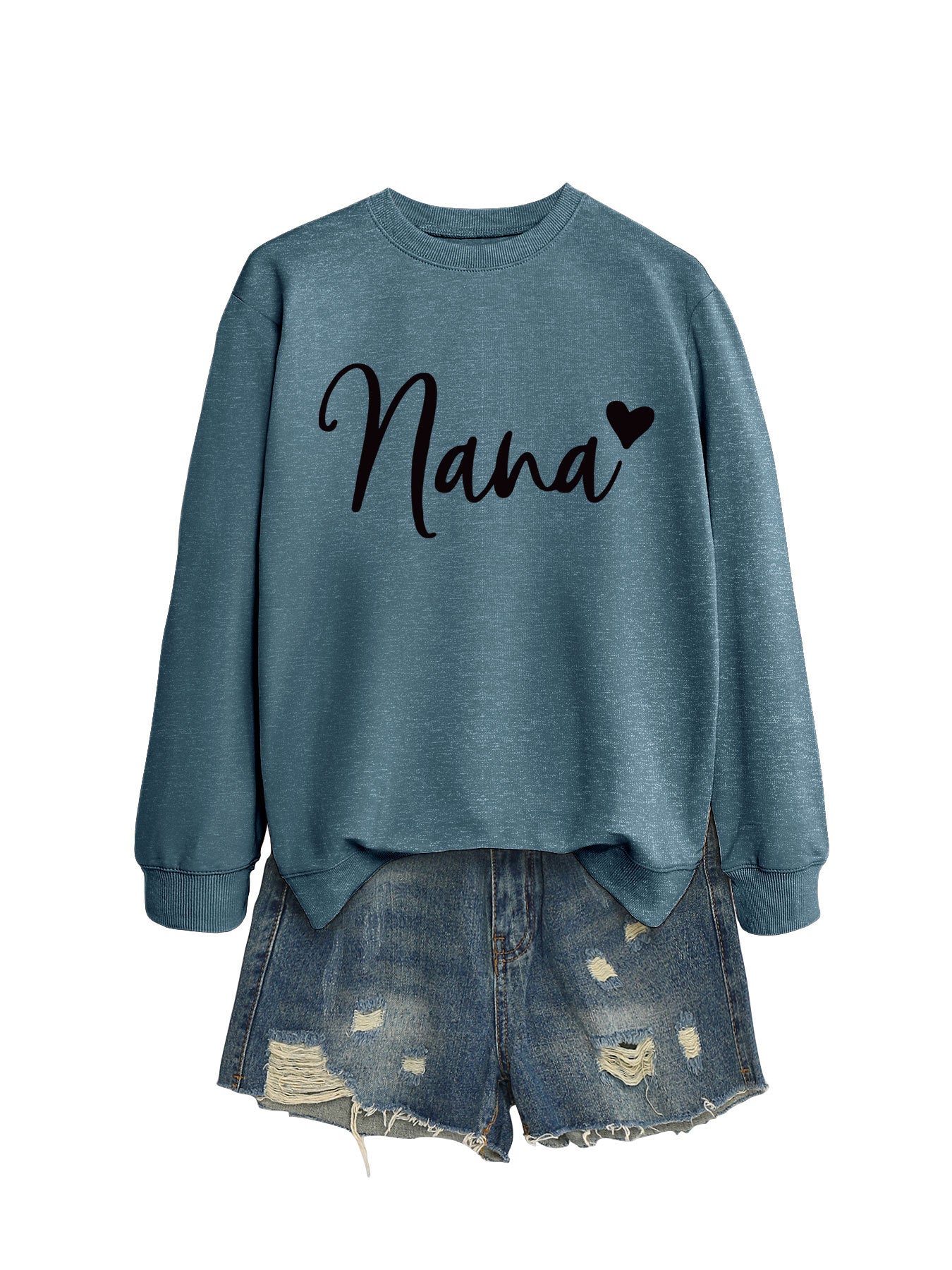 Women's Round Neck Elegant Heart Printing Simple Sweaters
