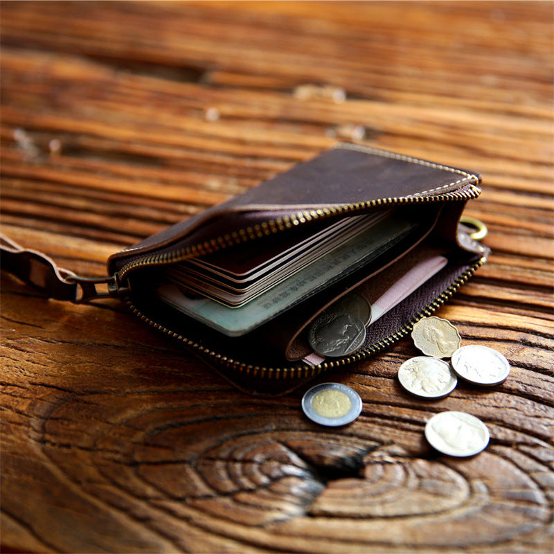 Men's Retro First Layer Cowhide Crazy Horse Leather Men's Wallets