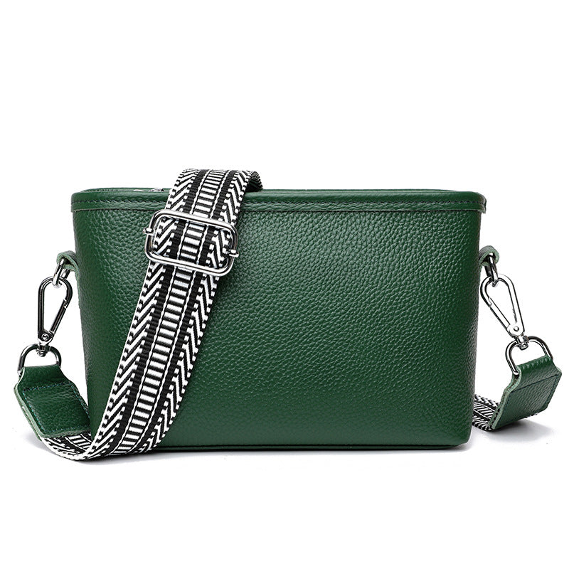 Women's Genuine Leather Wide Strap Cross Body Crossbody Bags