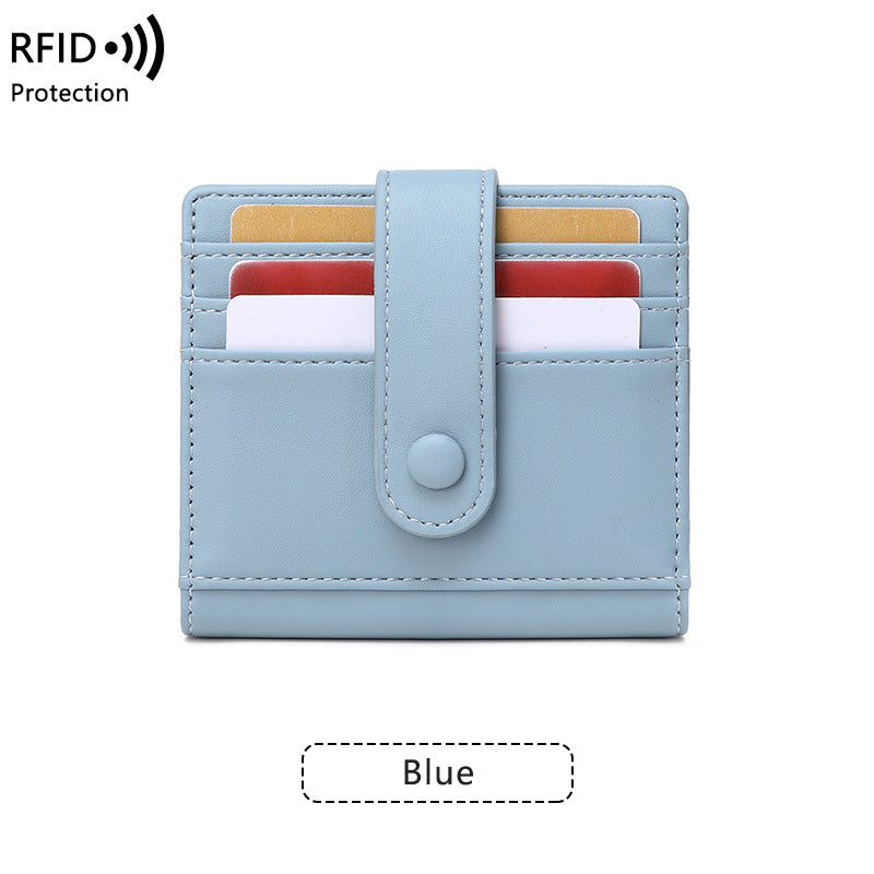 Women's Compact Portable Swiping Short Solid Color Coin Purses