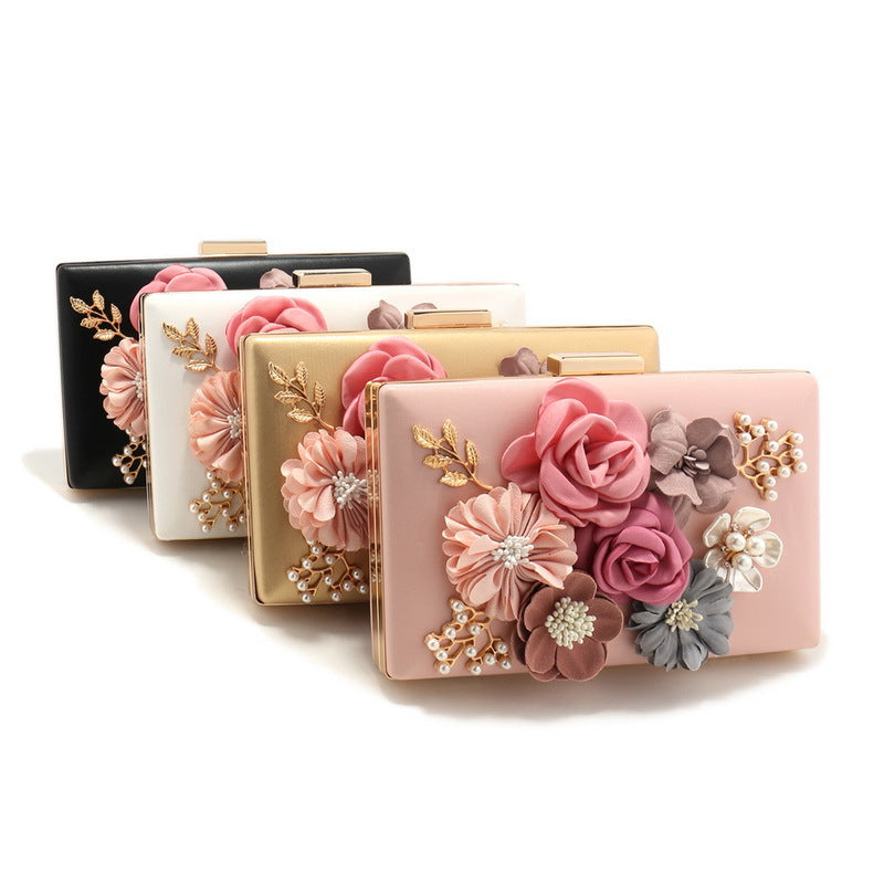 Women's Fashion Flower Dinner Temperament Banquet Clutch All Evening Bags