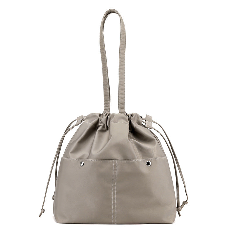 Drawstring Shopping Lightweight Waterproof Nylon Trendy Shoulder Bags