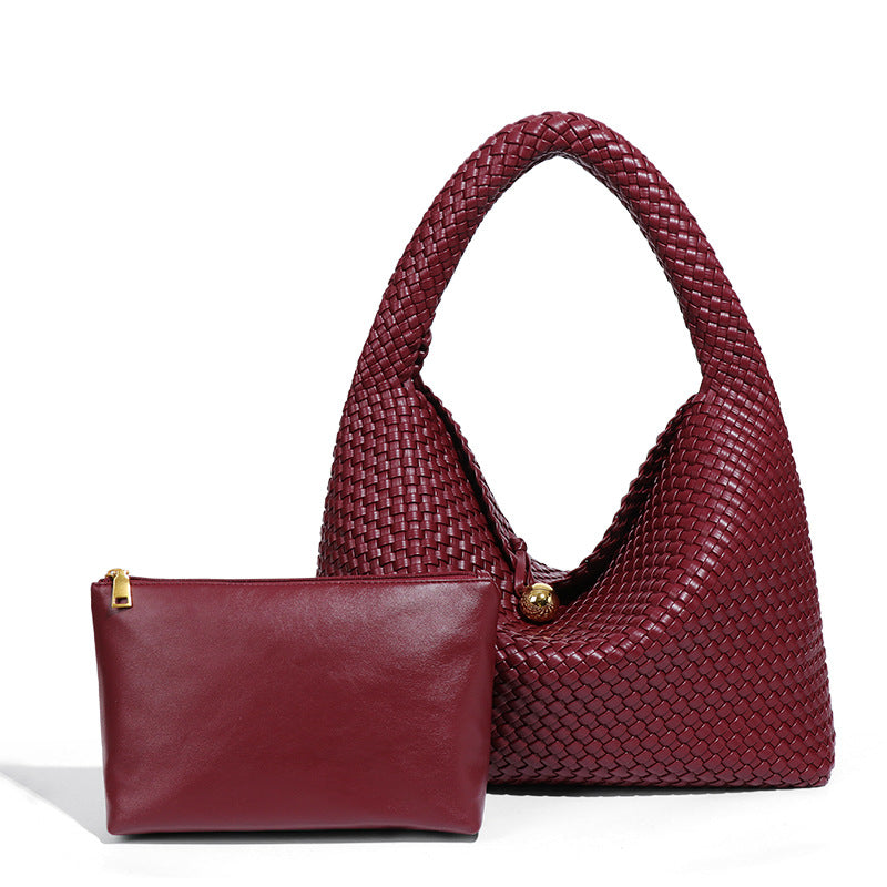 Women's Fashion Golden Ball Handmade Woven Texture Trendy Niche Bags