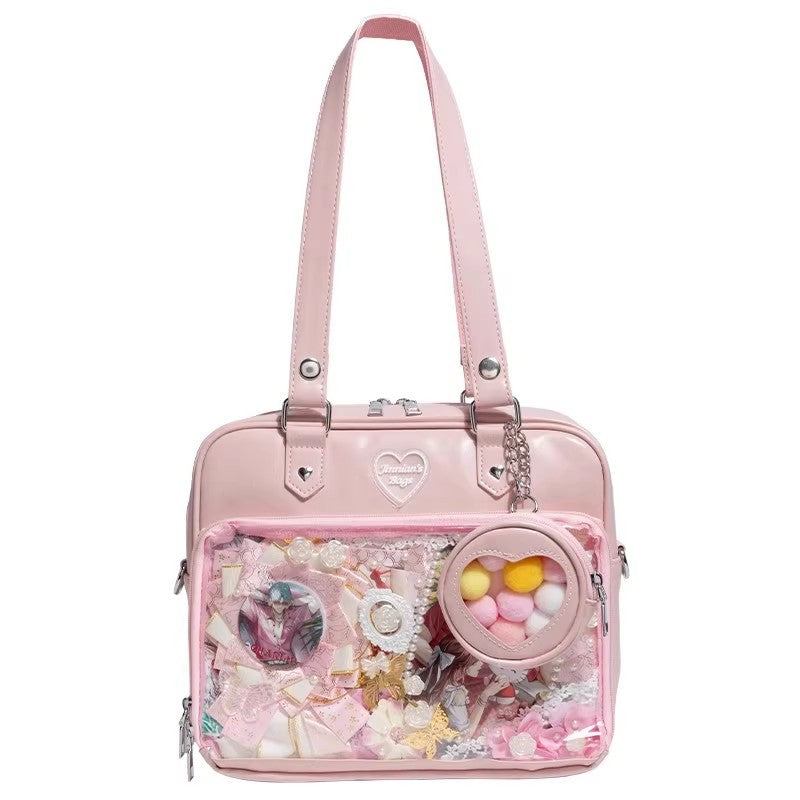 Large Capacity Daily Portable Cartoon Transparent Shoulder Bags