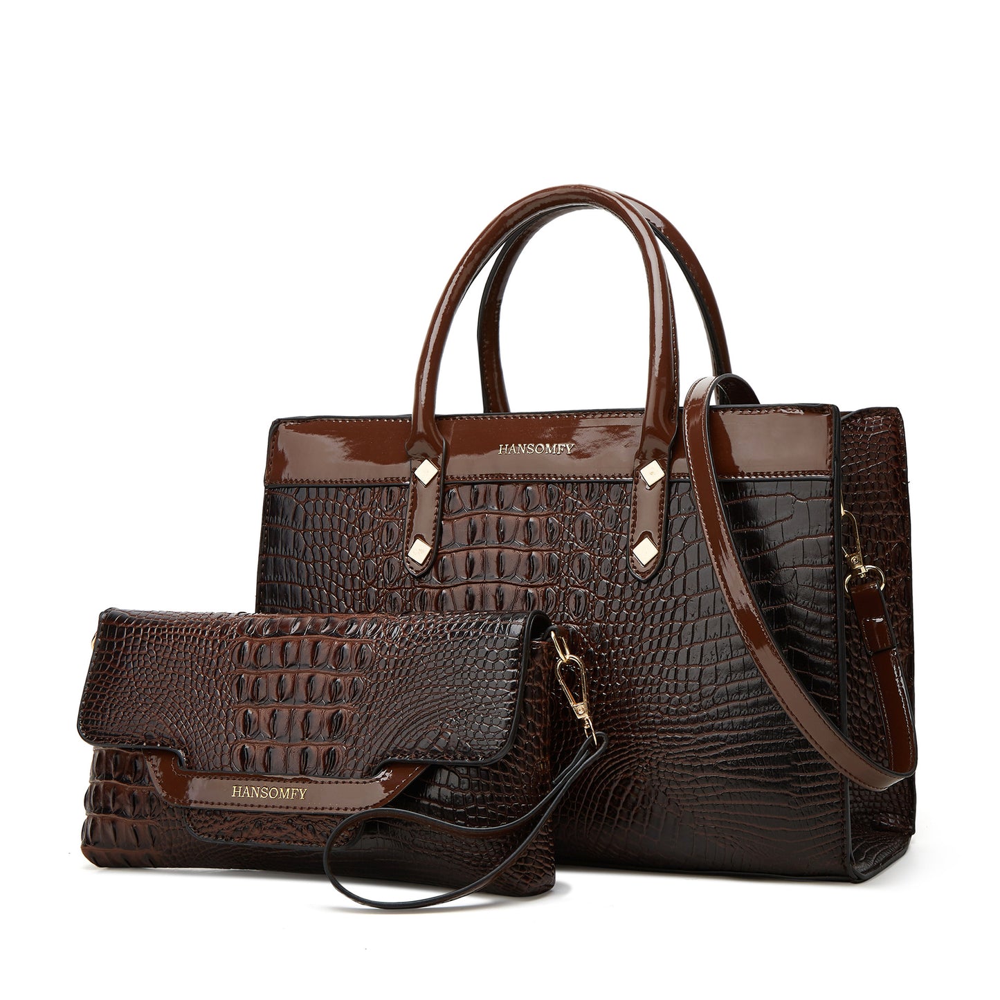 Women's Elegant Fashion Crocodile Pattern Large Capacity Handbags