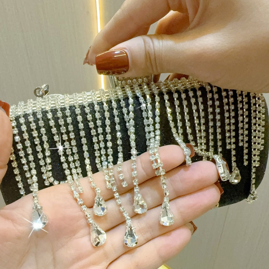 Tassel Dress Banquet Clutch Diamond Portable Evening Bags