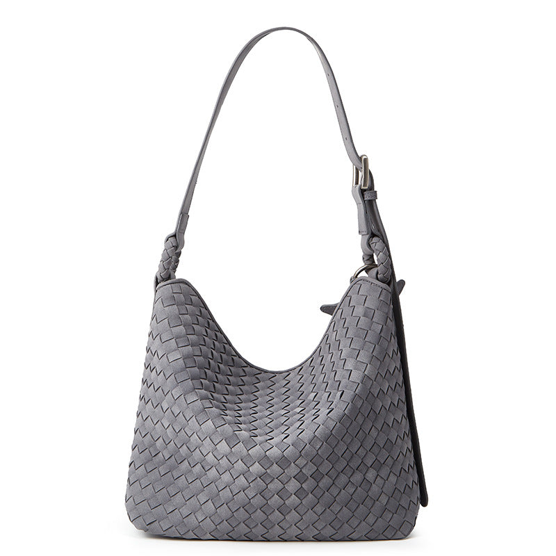 High-grade Hand-woven Suede Large Capacity Fashion Women's Shoulder Bag