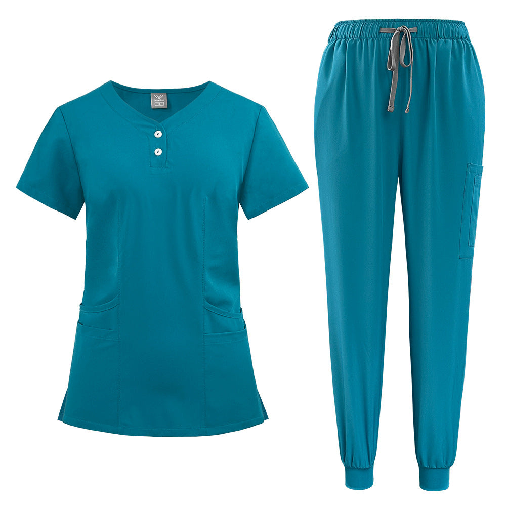 Elastic Button Casual Doctor Nurse Hospital Work Clothes Uniform