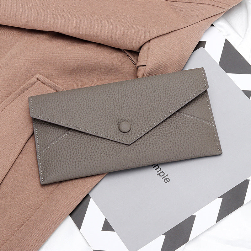 Women's Long Genuine Leather Soft Banknote Clip Ladies Wallet