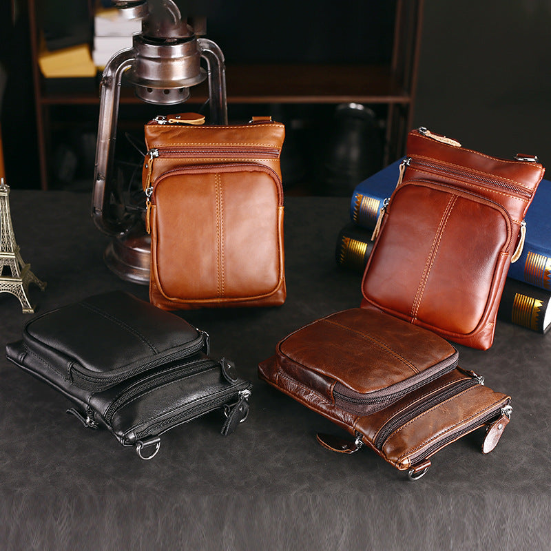 Men's Genuine Leather Business Retro Large Capacity Men's Messenger Bags