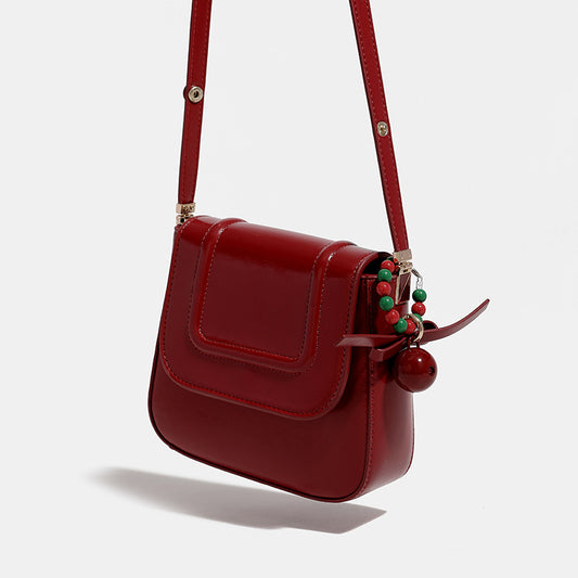 Women's Red Wedding Super Hot Saddle High-grade Small Square Bags