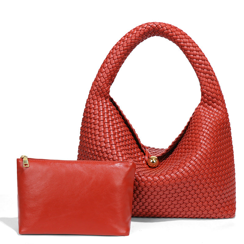 Women's Fashion Golden Ball Handmade Woven Texture Trendy Niche Bags