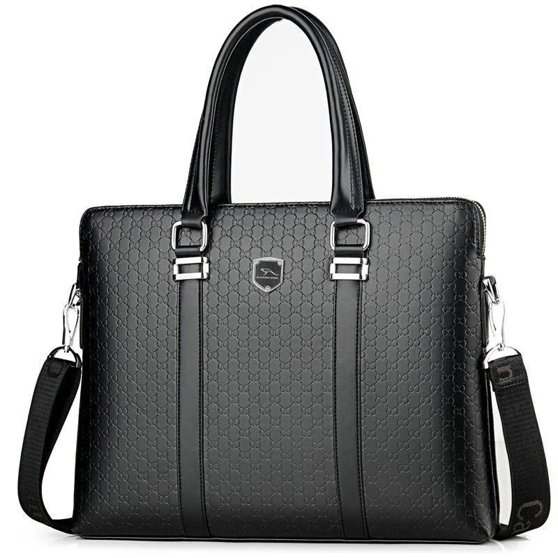 Men's Business Computer Cattle Leather File Fashion Shoulder Bags