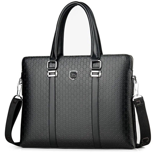 Men's Business Computer Cattle Leather File Fashion Shoulder Bags