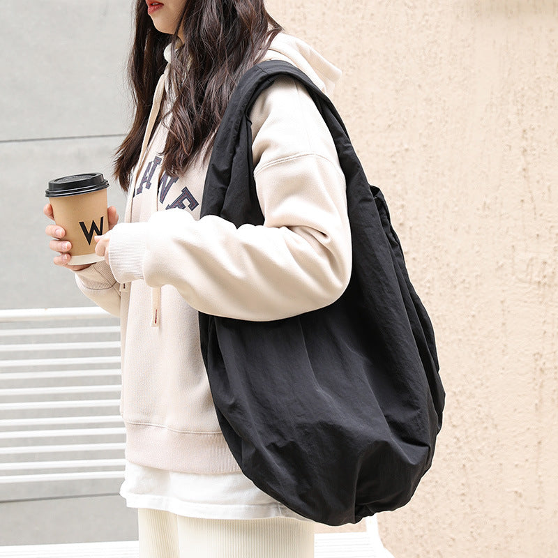 Women's Korean Style Pleated Cloud Retro Canvas Fashion Bags