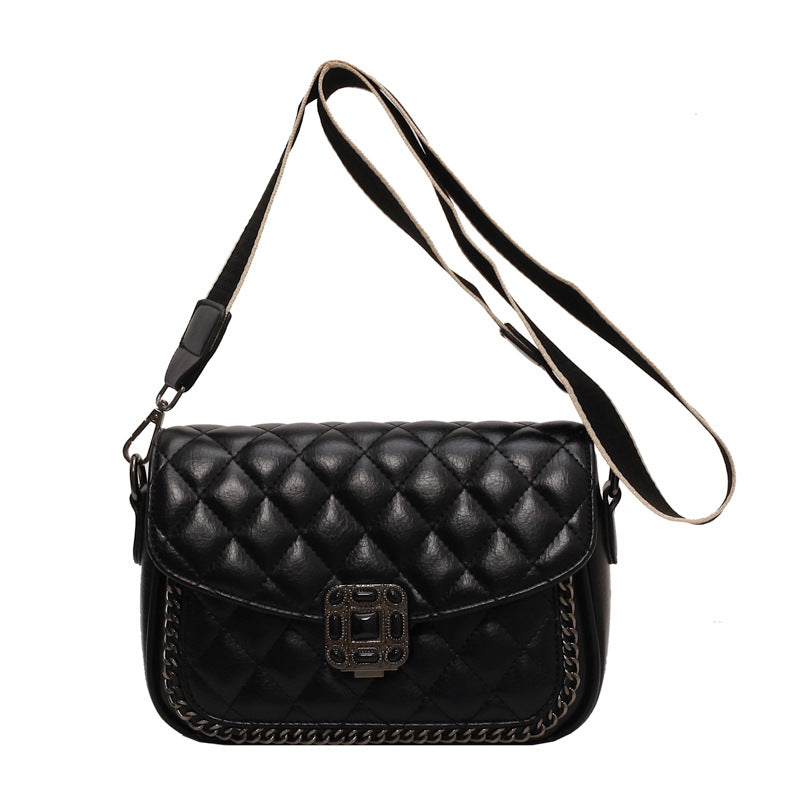 Women's Diamond Embroidery Thread Popular Texture Wide Crossbody Bags