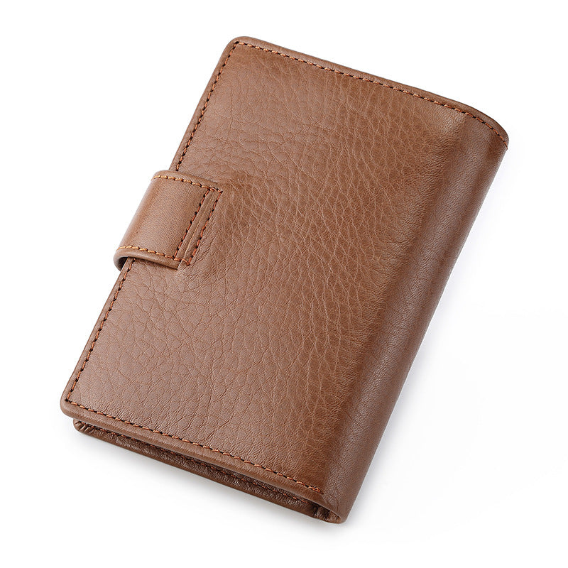 Men's Short Retro Style Genuine Leather First Men's Wallets