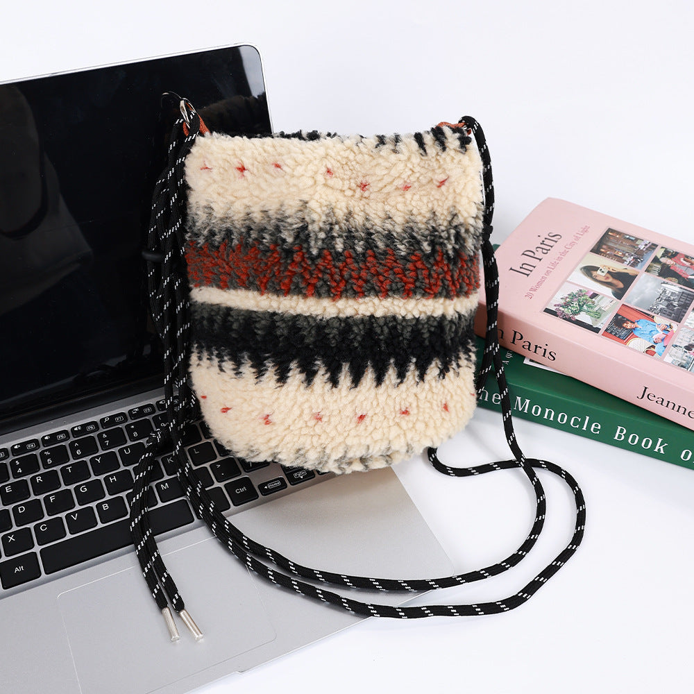 Women's Winter Plush Pouch Lamb Wool Western Style Women's Handbag