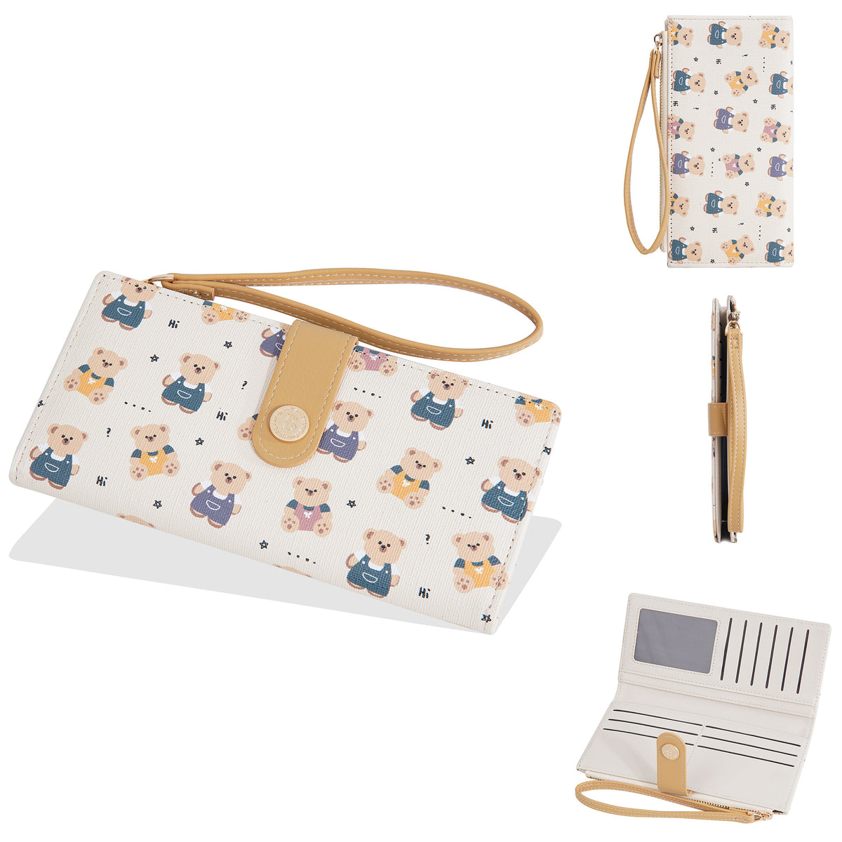 Women's Korean Cute Bear Multi Slots Thin Ladies Wallet