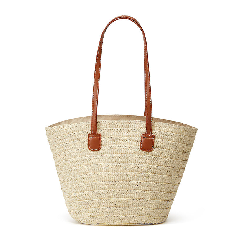 Large Capacity Straw Leisure Woven Seaside Holiday Vegetable Women's Shoulder Bag