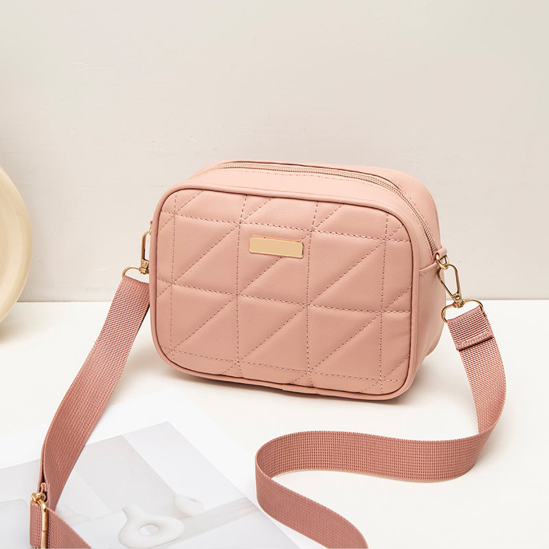 Triangle Rhombus Embroidered Trendy Stylish Portable Simple Large Capacity Light Women's Messenger Bag