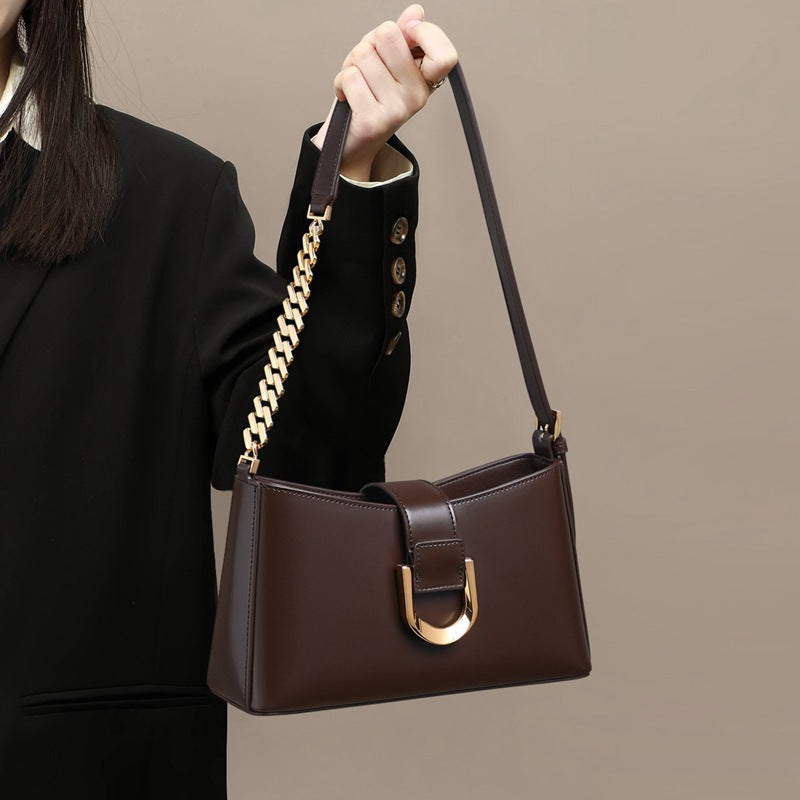 Women's Summer Genuine Leather Underarm Light Luxury Simplicity Women's Shoulder Bag