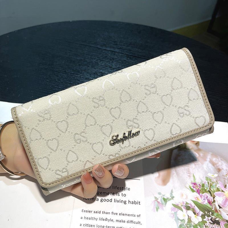 Flange Leather Female Long Genuine Two Ladies Wallets