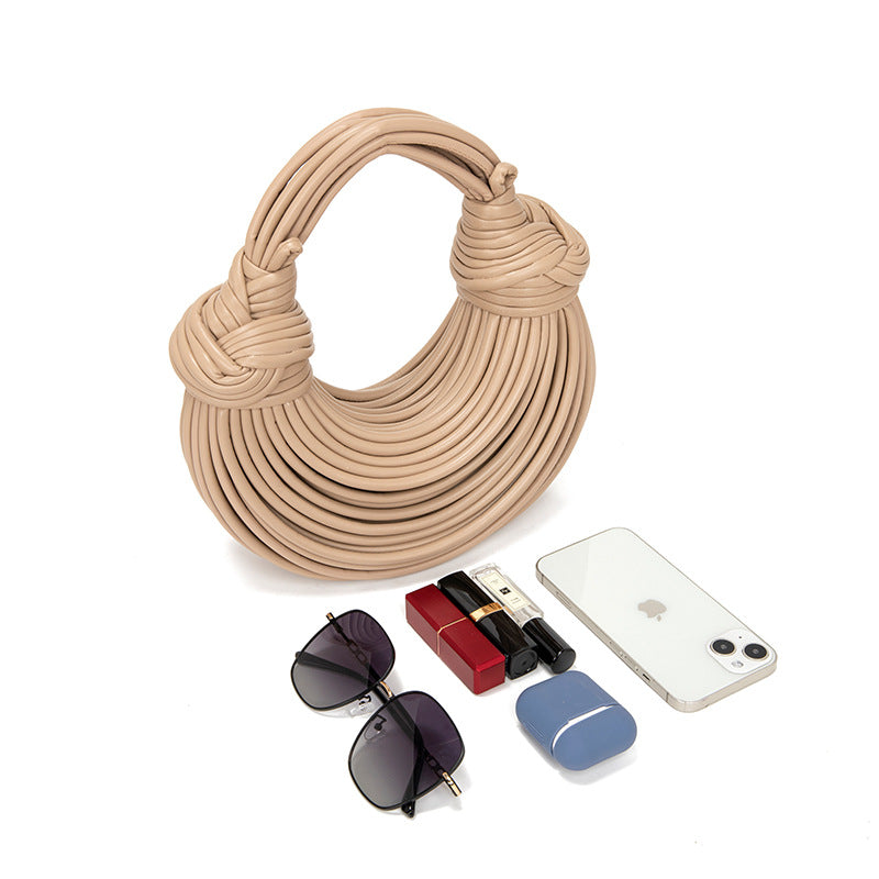 Women's Fashion Hand-woven Hand-held Niche Knotted Noodle Shoulder Bags