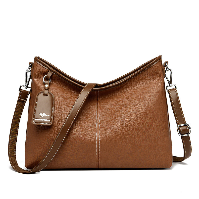 Women's Pattern Fashionable Sewing Line Genuine Kangaroo Crossbody Bags