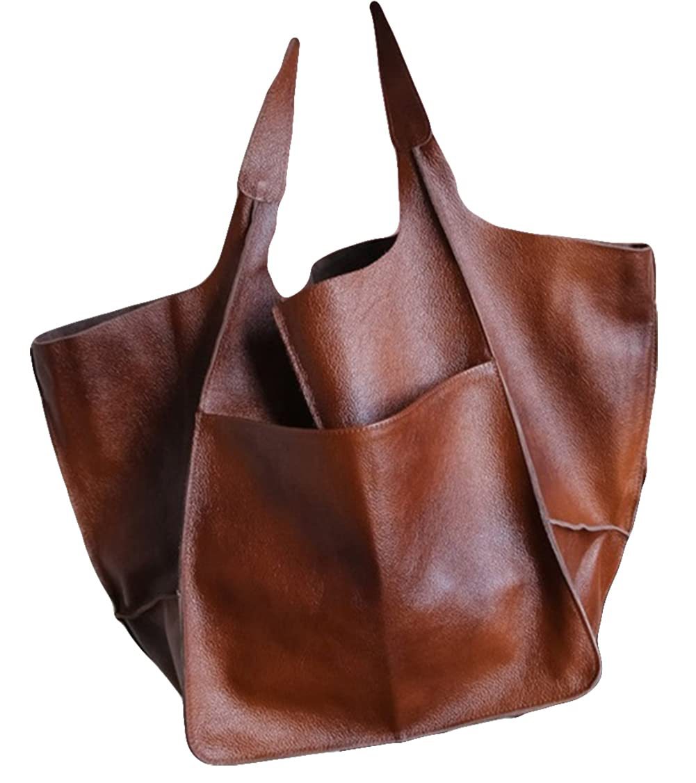 Women's Retro Simple Big Soft Leather Large Women's Shoulder Bag