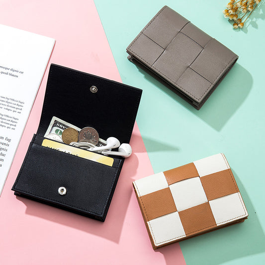Women's Style High-grade Woven Exquisite Genuine Leather Card Holder