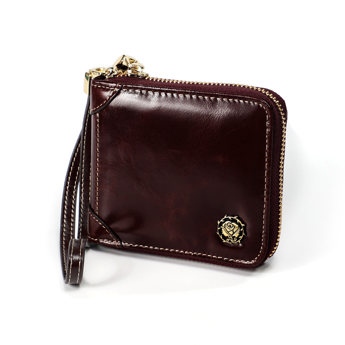 Women's & Men's & Genuine Leather High-grade Short Zip Ladies Wallets