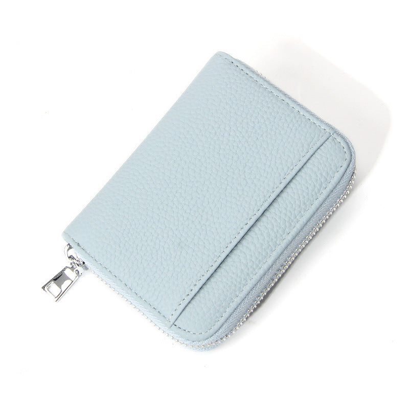 Women's First Layer Cowhide Short Leather Compartment Ladies Wallet
