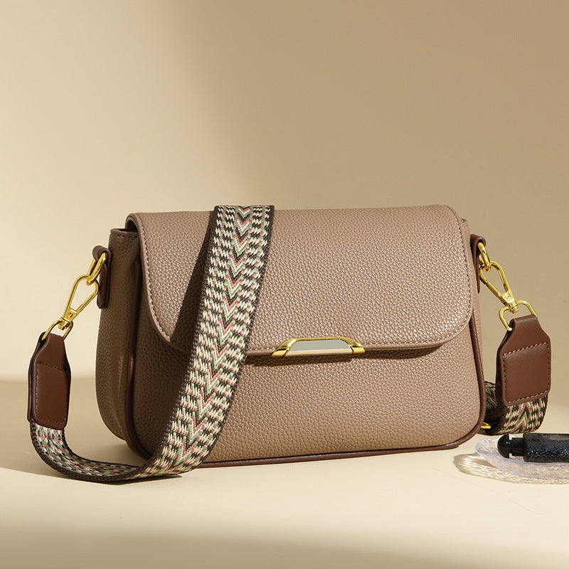 Women's Good-looking Large Flap Wide Narrow Strap Small Square Bags