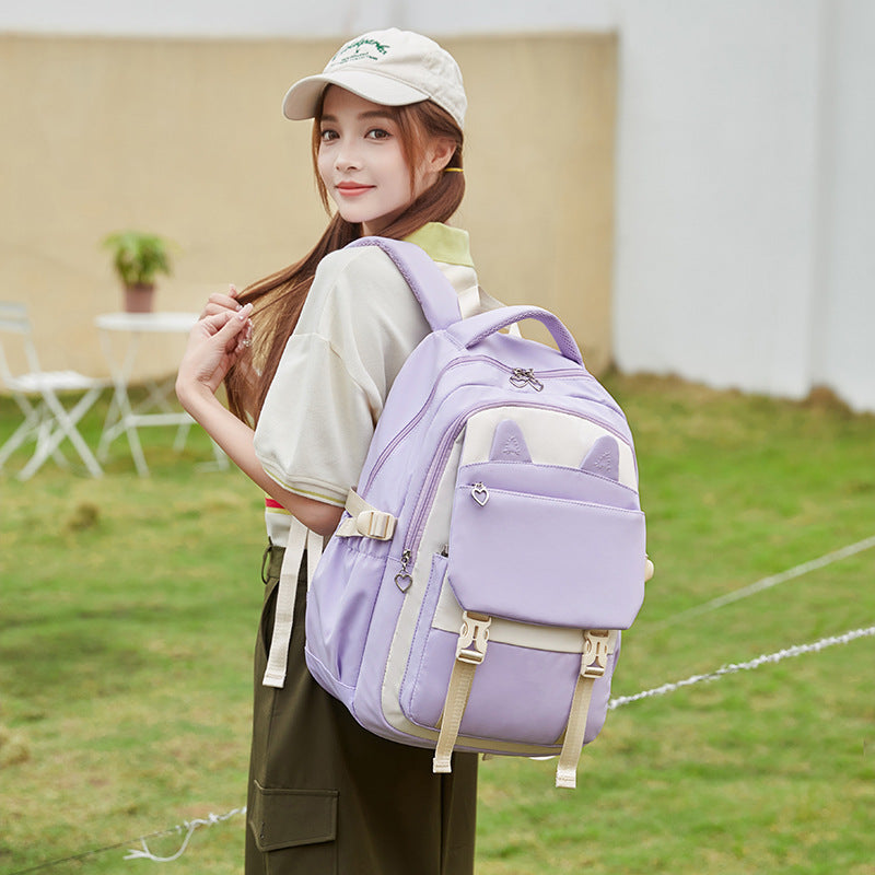 Female Fresh Sweet Cute Thermal Transfer Middle School Students' Schoolbags